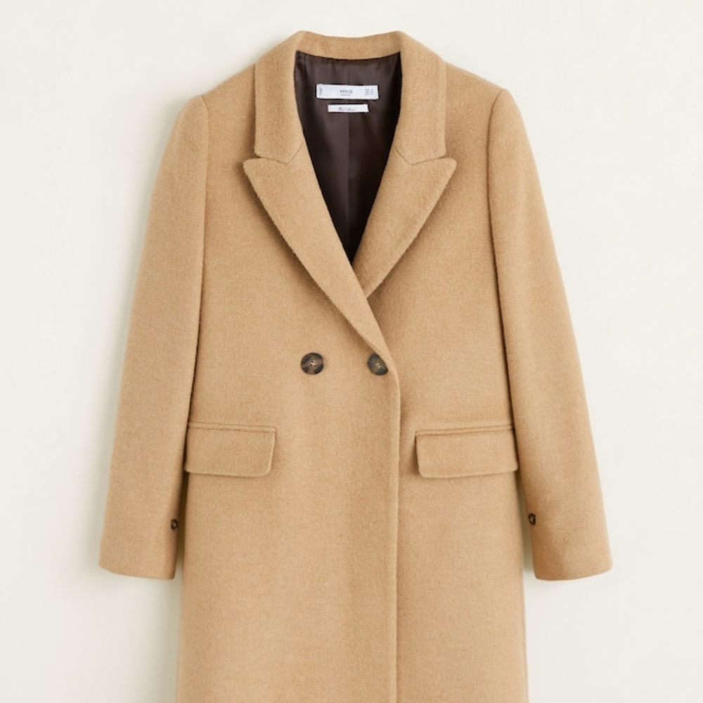 Mango Masculine Structured Coat Dali (NWT) - Camel